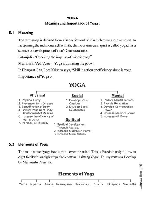 yoga chapter class 11 physical education